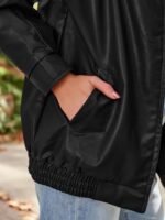 AUTOMET Women's Oversized Faux Leather Jacket - Fall Motorcycle Style Coat with Zipper Closure - Image 6