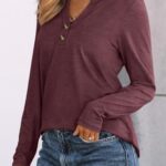 AUTOMET Women's Long Sleeve Shirts 2025 Fall Fashion Dressy Casual Tops Trendy Henley Blouses Cute Work Outfits Clothes