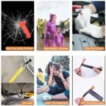 Car Roadside Emergency Kit, with Jumper Cables Automotive Kit,Car Safety Roadside Assistance Kit Headlamp,Tow Straps, Safety Hammers, Rainwear, Gloves.Black Visit the LIANXIN Store - Image 3