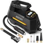 AstroAI Tire Inflator Portable Air Compressor Air Pump for Car Tires-Car Accessories, 9.8Ft Cord-12V DC-Powered Auto Pump with Digital Pressure Gauge, Emergency LED Light for Bicycle, Balloons, Yellow - Image 4