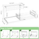 REALINN Under Sink Organizer, Pull Out Cabinet Organizer 2 Tier Slide Out Sink Shelf Cabinet Storage Shelves, Storage for Kitchen Bathroom, White, 2 Pack - Image 5