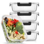 JoyJolt 24pc Borosilicate Glass Storage Containers with Lids | 12 Airtight/Freezer Safe Food Storage Containers for Pantry and Kitchen | Meal Prep Container for Lunch | Glass Tupperware Set - Image 5